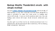 Mozilla Thunderbird Backup