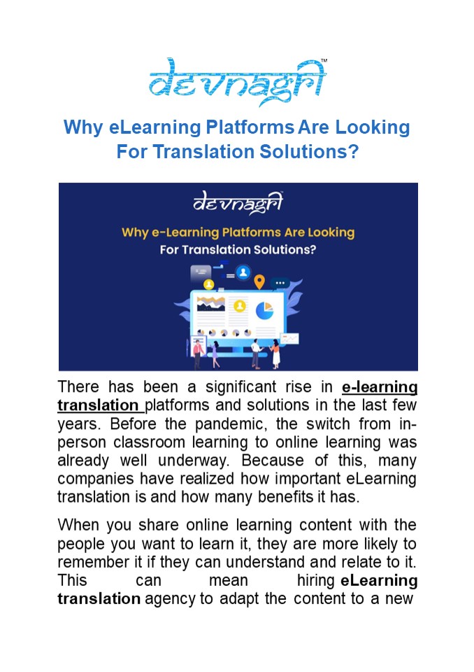 Why eLearning Platforms Are Looking For Translation Solutions?