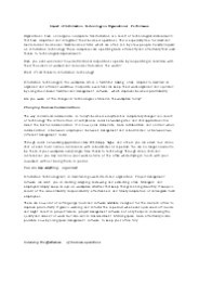 Impact of Information Technology in Organizational Performance
