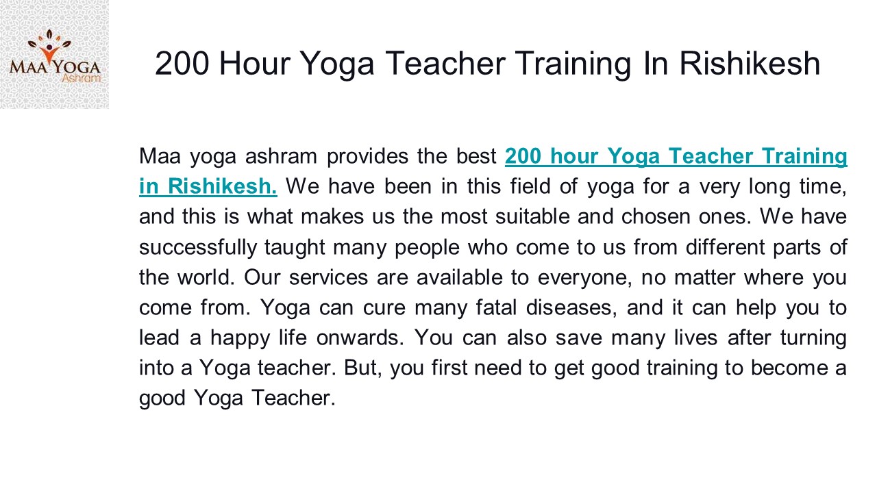 Get Best 200 Hour Yoga Teacher Training In Rishikesh