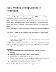 Top 7 Medical writing Courses in Hyderabad