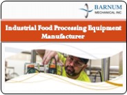 Industrial Food Processing Equipment Manufacturers