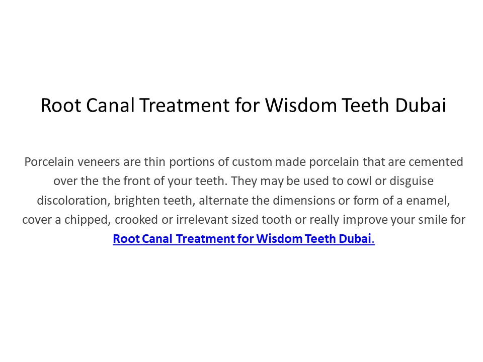 Root Canal Treatment for Wisdom Teeth in Dubai