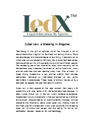 Cyber Law- a blessing in disguise