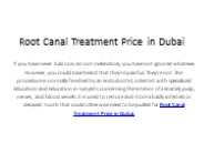 Root Canal Treatment Price in Dubai