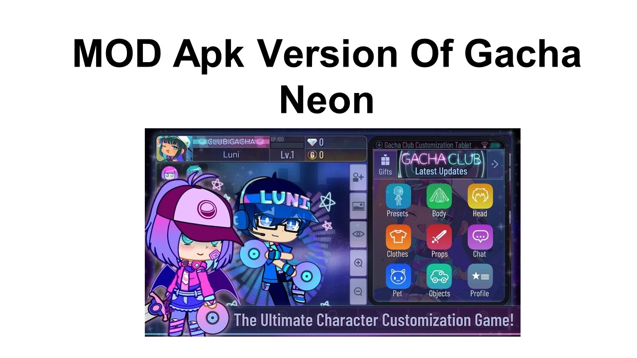PPT MOD Apk Version Of Gacha Neon PowerPoint presentation free