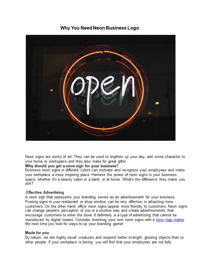 Why You Need Neon Business Logo (1)