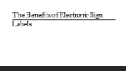 The Benefits of Electronic Sign Labels