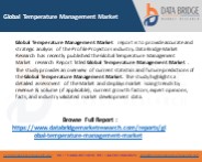 Global Temperature Management Market - Industry
