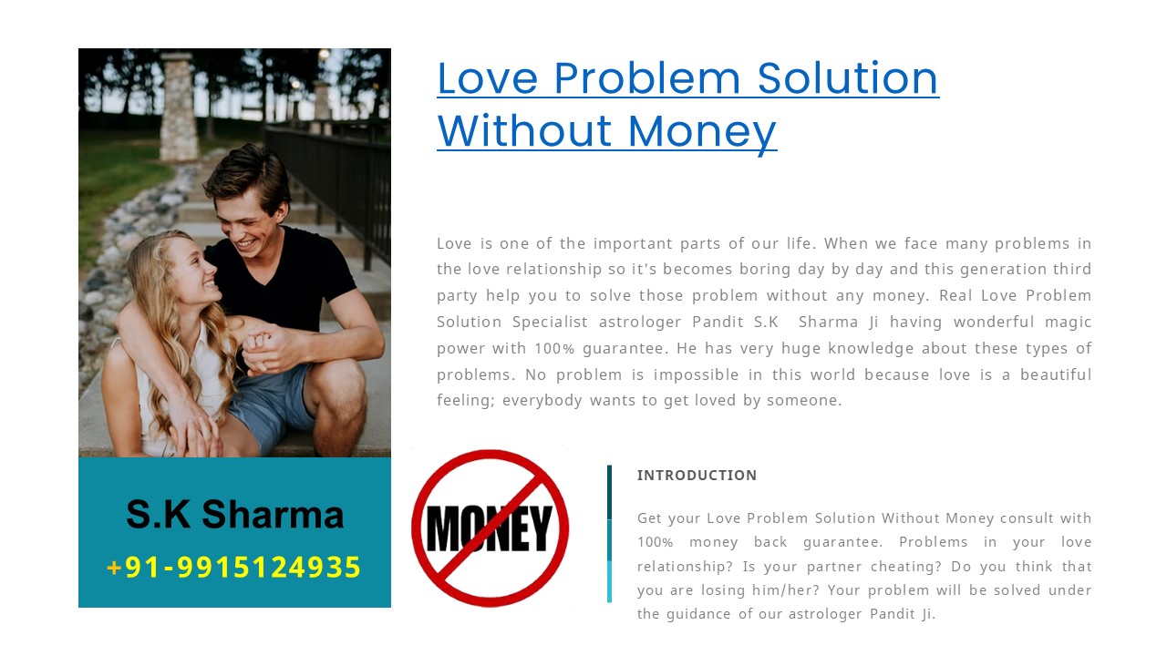 Love Problem Solution Without Money - Online Free Love Back Solution