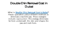 Double Chin Removal Cost in Dubai