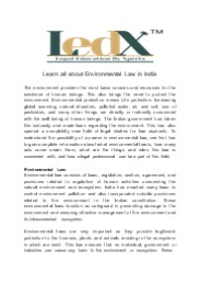 Learn all about Environmental Law in India