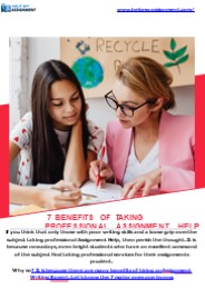 7 Benefits Of Taking Professional Assignment Help