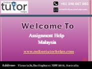 Assignment Help Malaysia PPT