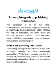 A complete guide to publishing translation