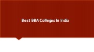 Best BBA Colleges In India