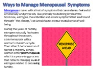Ways to Manage Menopausal Symptoms