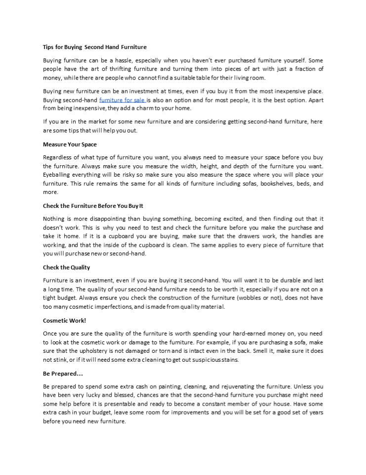 PPT Tips for Buying Second Hand Furniture.docx PowerPoint