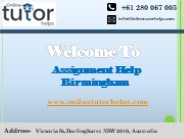 Assignment Help Birmingham PPT