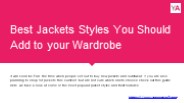 Best Jackets Styles You Should Add to your Wardrobe