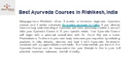 Effective Ayurveda Courses In Rishikesh, India
