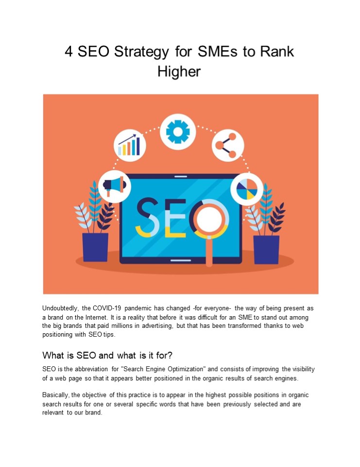 4 SEO Strategy for SMEs to Rank Higher
