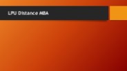 LPU Distance MBA