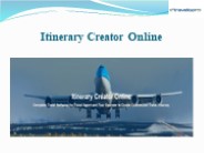 Itinerary Creator Online