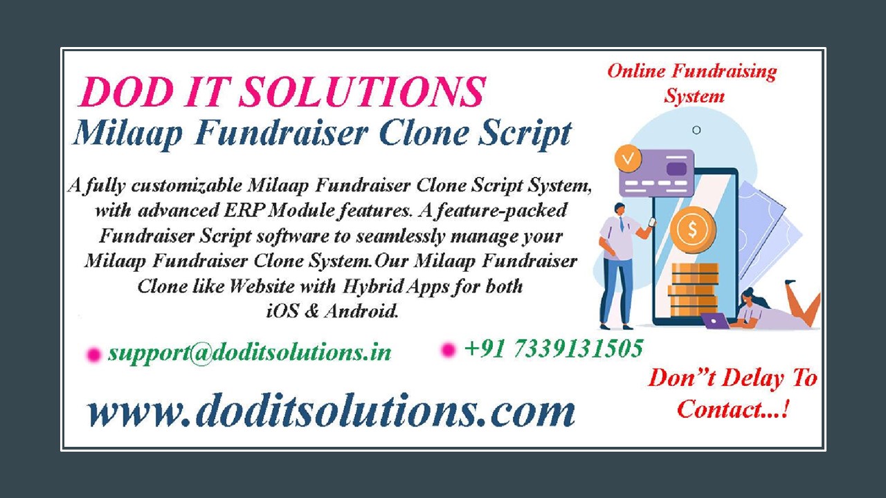 Online Readymade Milaap Fundraiser Clone Script - DOD IT SOLUTIONS