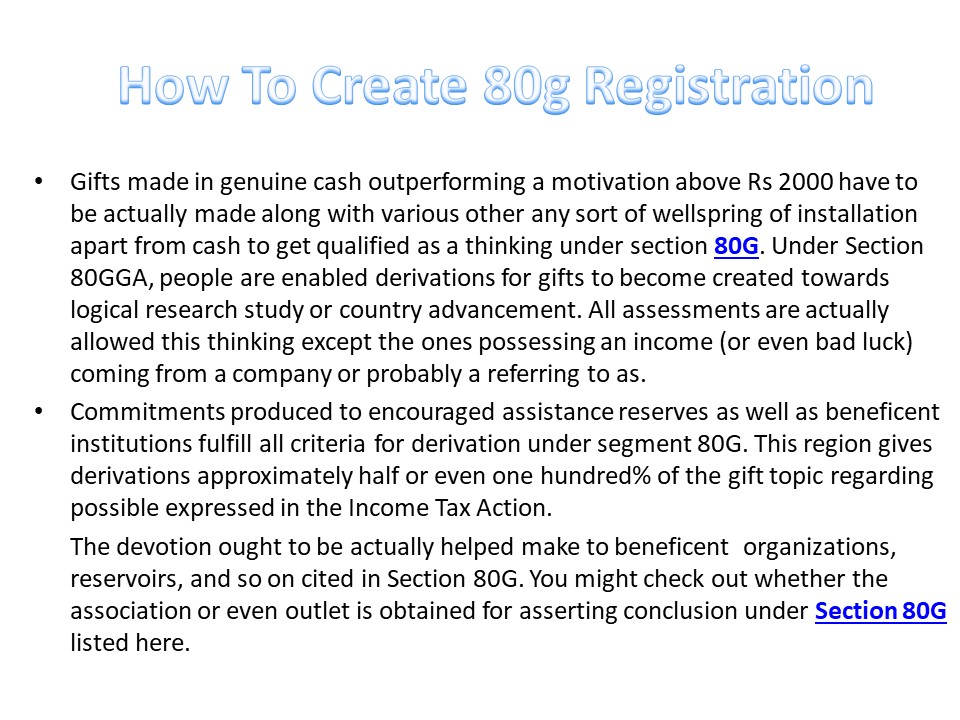 Easy trick for section 80g