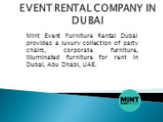 BEST EVENT RENTAL COMPANY IN DUBAI