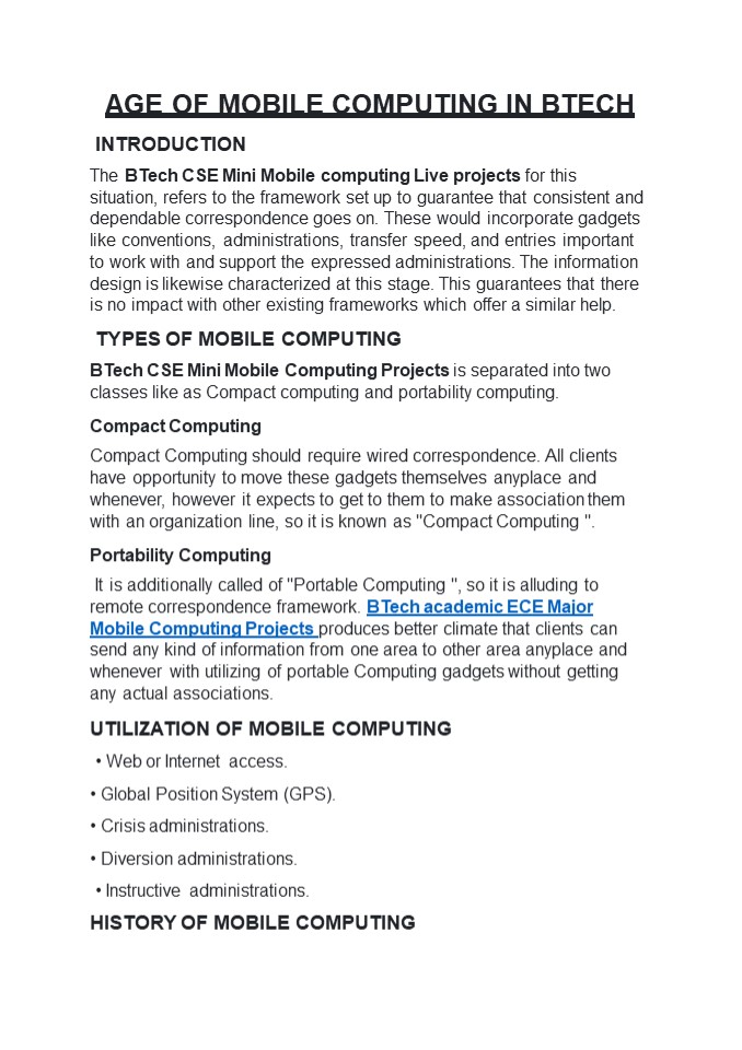 PPT – Btech CSE Major Mobile Computing Live Projects for Final Year ...