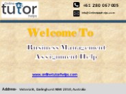 Business Management Assignment Help PPT