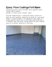 Epoxy Floor Coatings Fort Myers