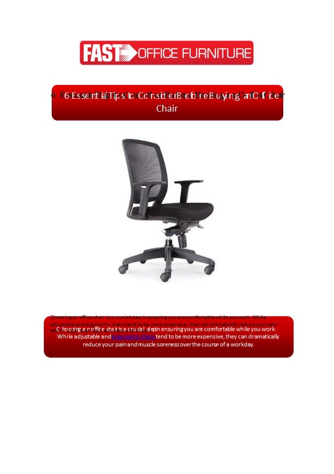PPT 6 Essential Tips to Consider Before Buying an Office Chair Fast