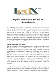 Right to information act and its Amendments