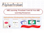 ABC Learning Preschool Font & Free ABC Learning Resources  