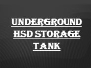 Underground HSD Storage Tank in Coimbatore