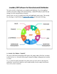 Jewellery ERP Software for Manufactures & Distribution