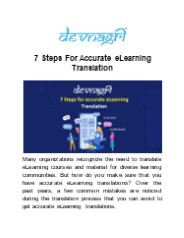 7 Steps for accurate eLearning translation