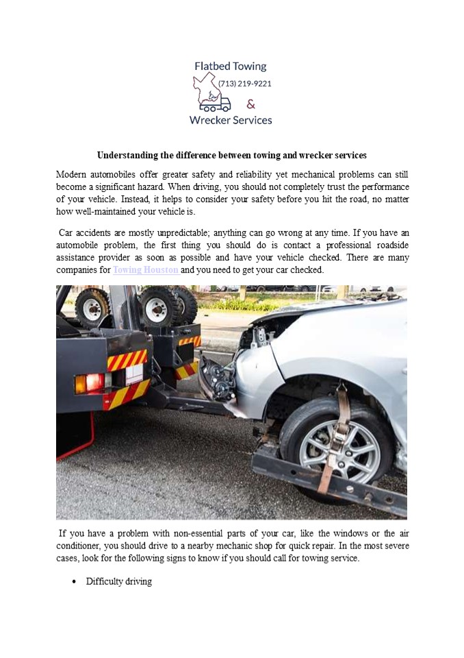 PPT Understanding the difference between towing and wrecker services