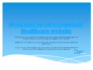Designing an ADA Compliant Healthcare website