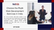 Choose the Right  Web Development Services in India