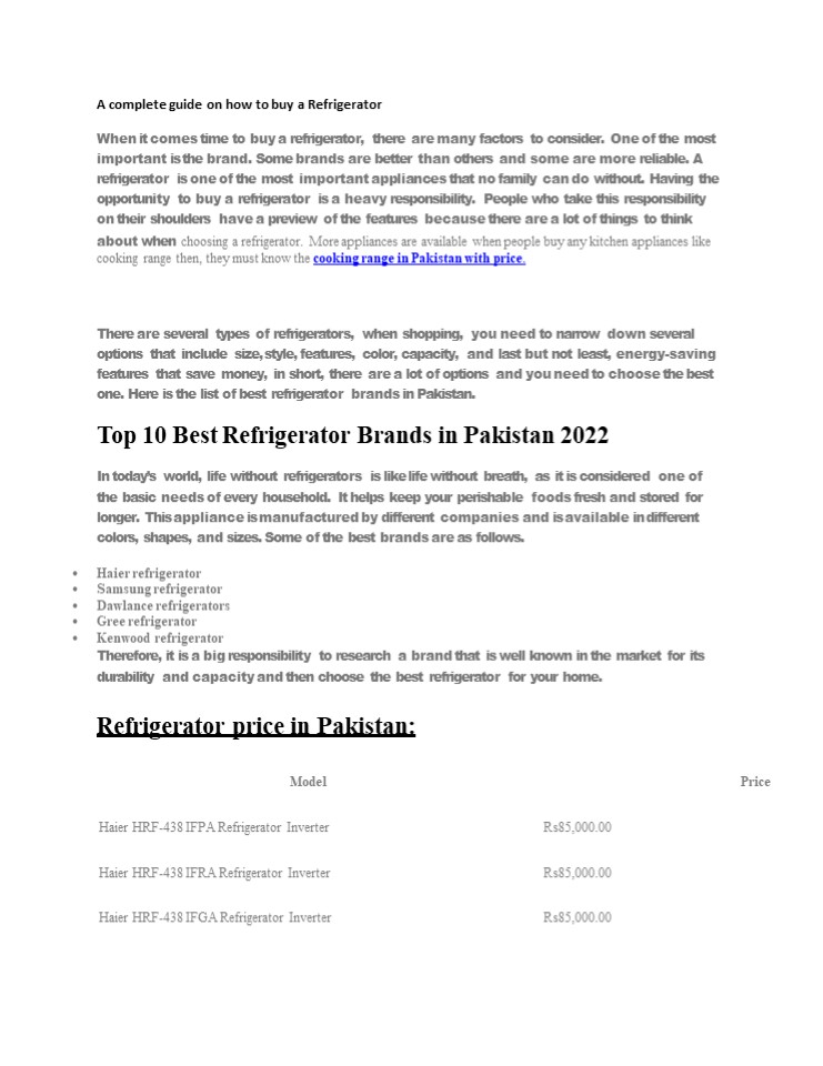 PPT A complete guide on how to buy a Refrigerator PowerPoint