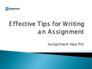 Effective Tips for Writing Assignment