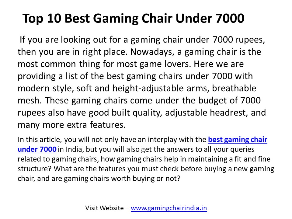 best gaming chair under 7000
