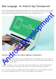 Best Language for Android App Development