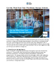 Get the Most from Your Warehouse Storage Systems
