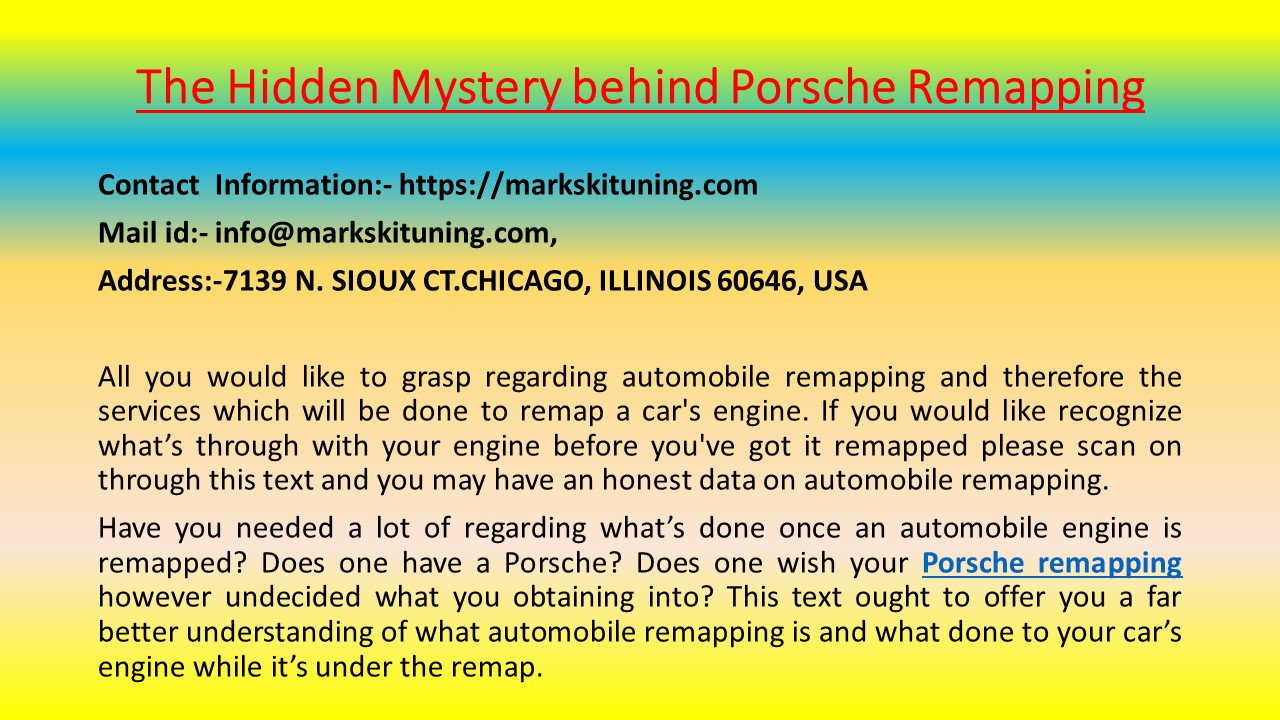 The Hidden Mystery behind Porsche Remapping