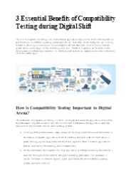 3 Essential Benefits of Compatibility Testing during Digital Shift